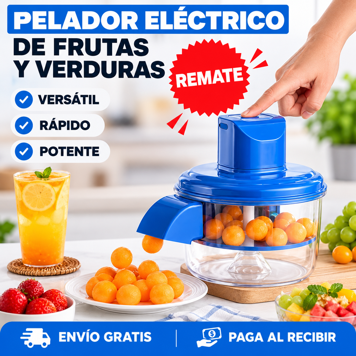 PeelPro™ | Preparador Automático de Frutas y Verduras