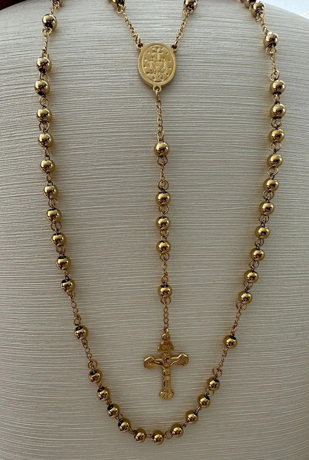 Camándula oro laminado 18k balín #6