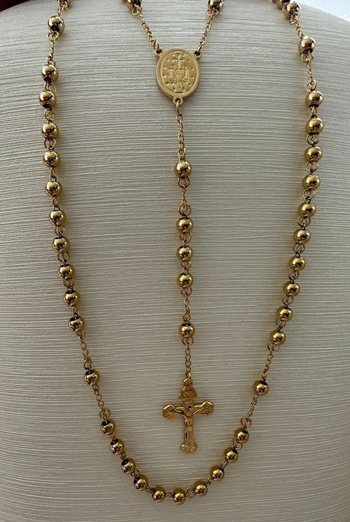 Camándula oro laminado 18k balín #6