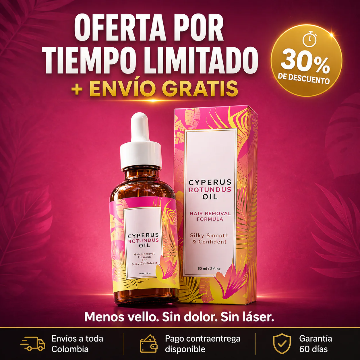 Cyperus Rotundus Oil pro  Piel suave por más tiempo.