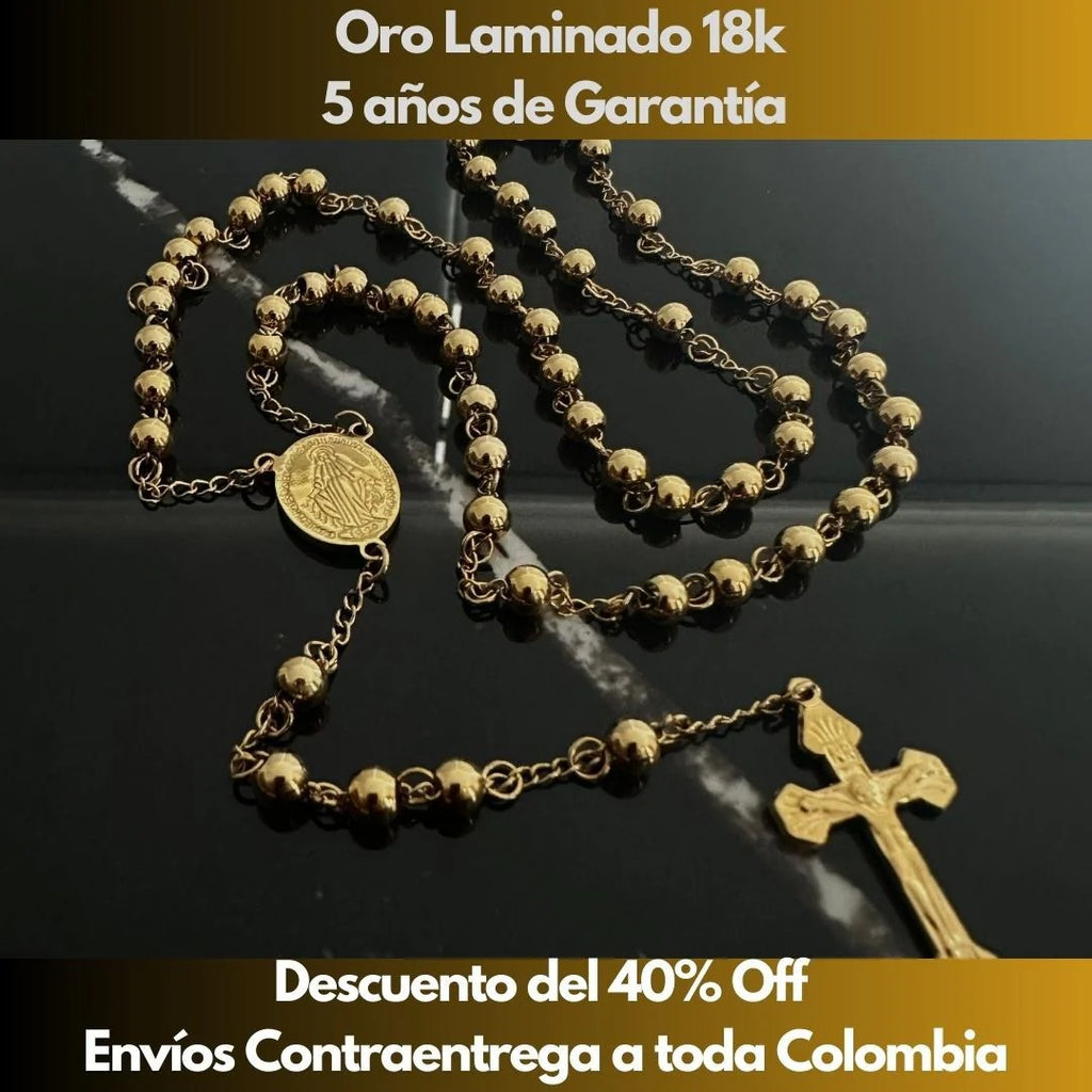 Camándula oro laminado 18k balín #6