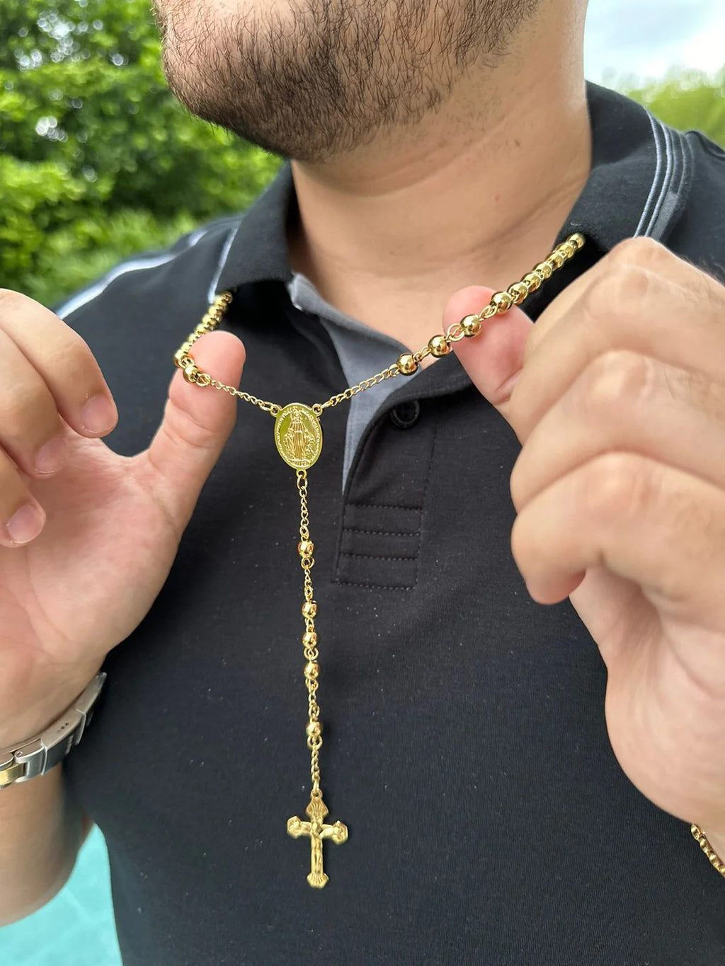Camándula oro laminado 18k balín #6